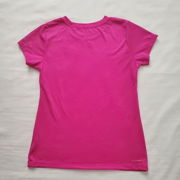 Reebok Girls Diamond Queen Pink Play Dry Crew Neck Short Sleeve T-Shirt L 12-14 - Picture 10 of 12